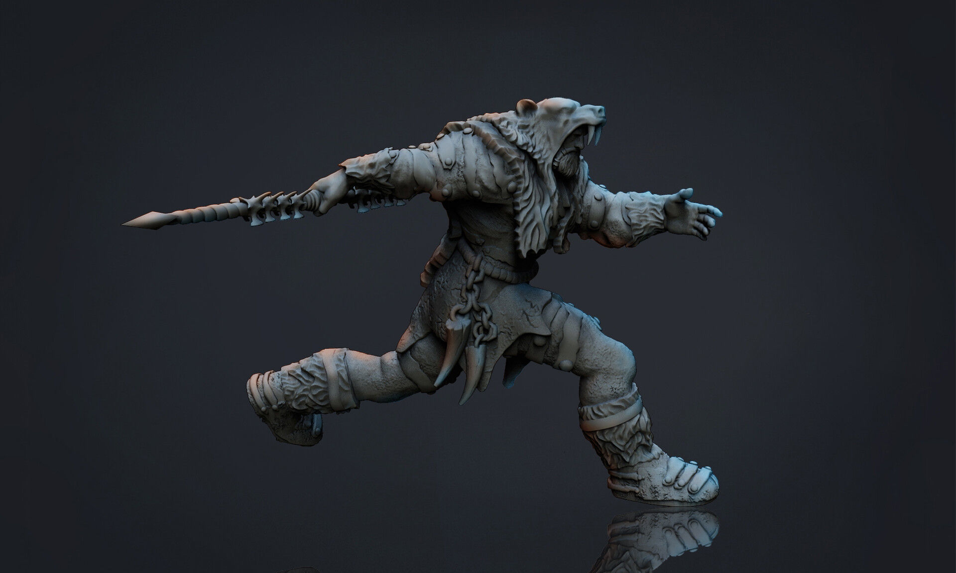 MEDIEVAL FANTASY WINTER WARRIOR CONCEPT 3D 3D print model_2