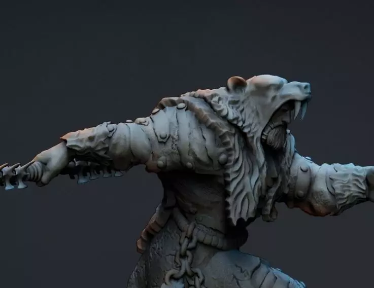 MEDIEVAL FANTASY WINTER WARRIOR CONCEPT 3D 3D print model_0