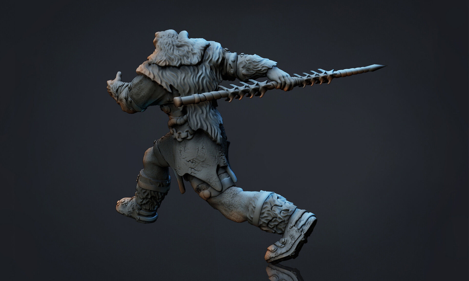 MEDIEVAL FANTASY WINTER WARRIOR CONCEPT 3D 3D print model_4