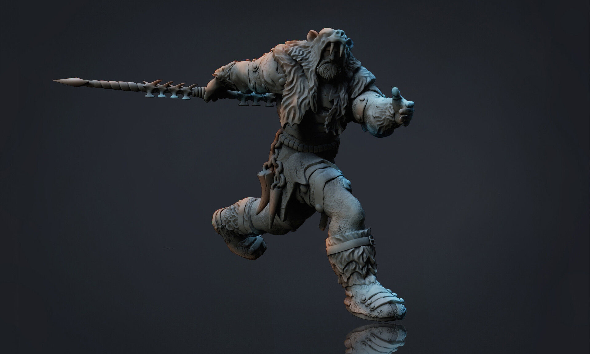 MEDIEVAL FANTASY WINTER WARRIOR CONCEPT 3D 3D print model_3