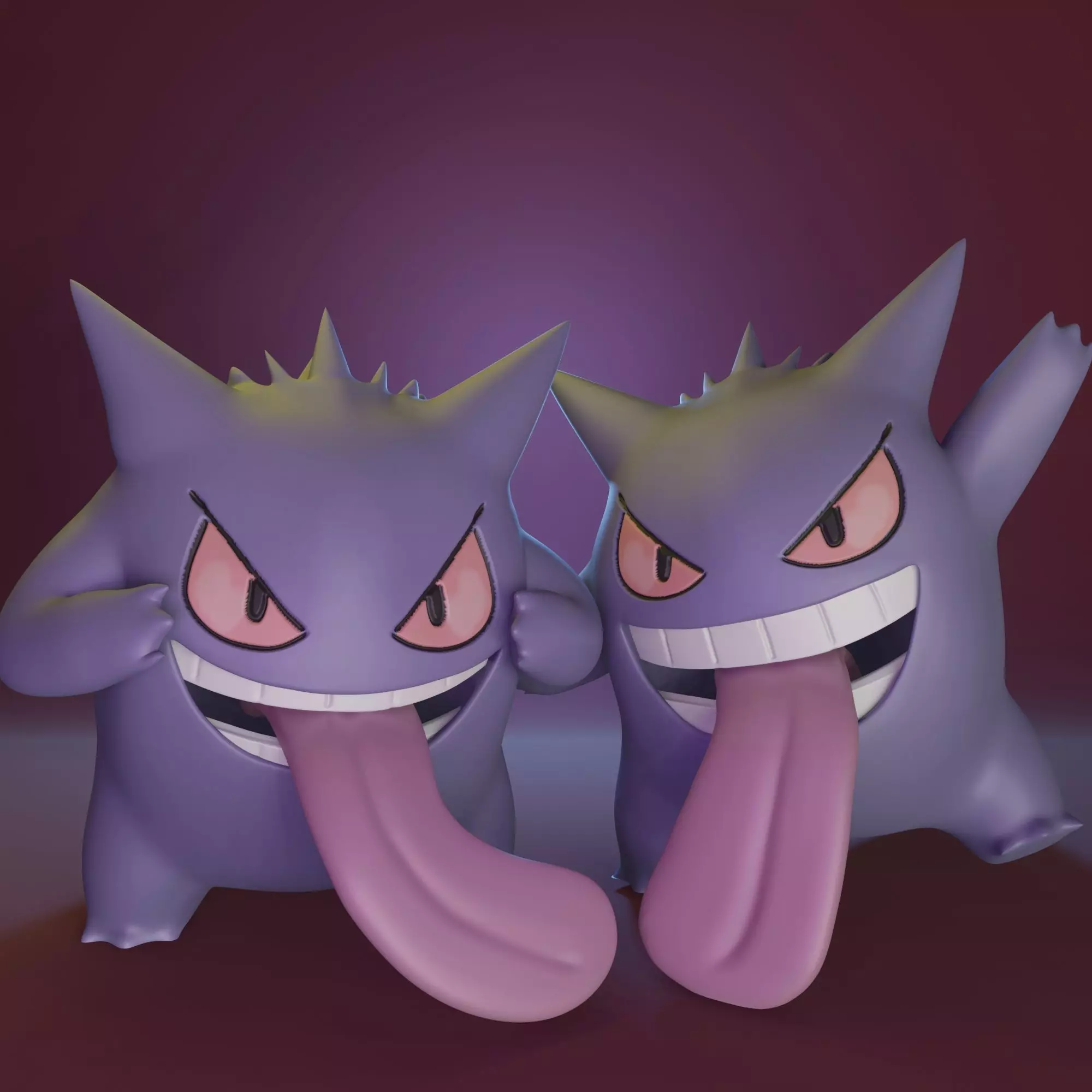 Pokemon - Gengar with two different poses 3D print model