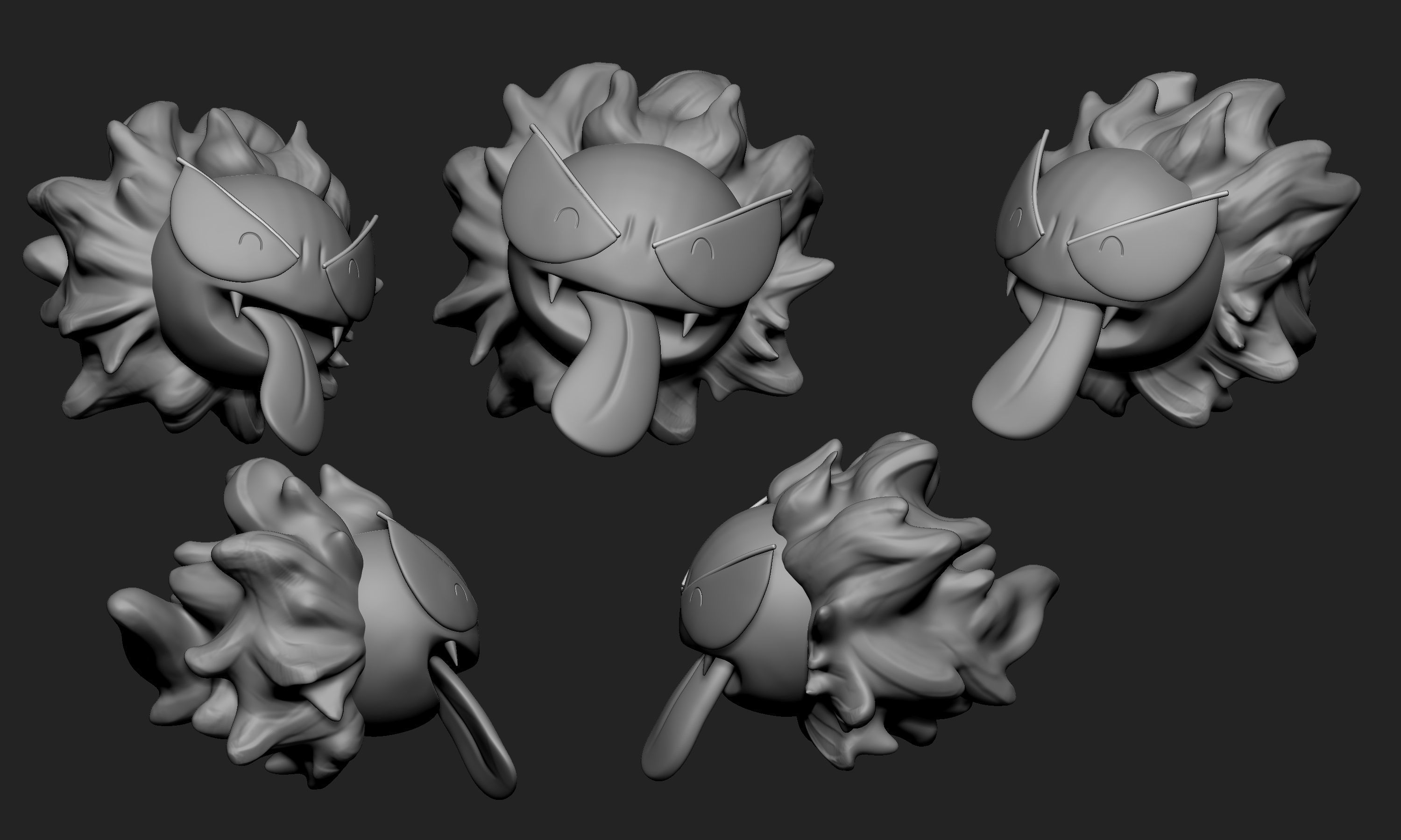 Pokemon - Gastly Haunter and Gengar with two different poses  3D print model_5