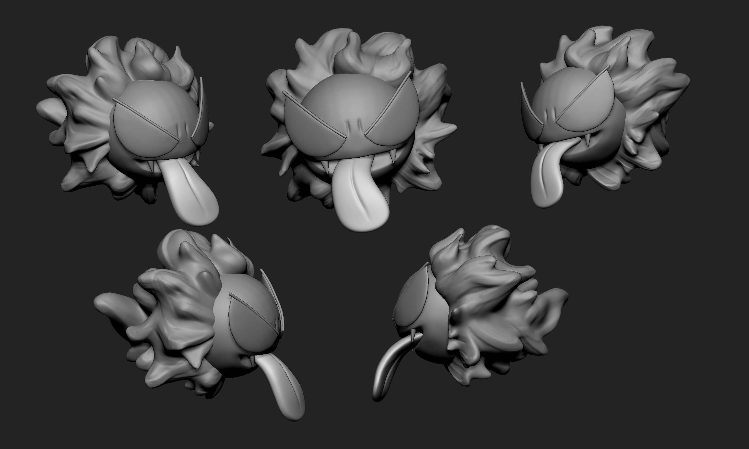 Pokemon - Gastly Haunter and Gengar with two different poses  3D print model_2