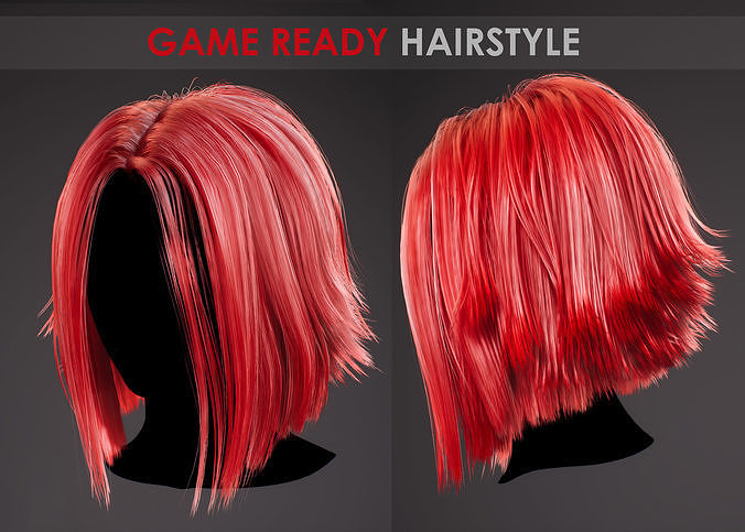 Game Ready Bob Hairstyle  Low-poly 3D model