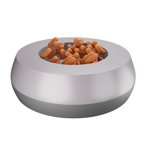 Dog Food in a Bowl Low-poly 3D model