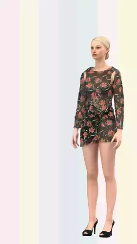 Ladies Dress Low-poly 3D model