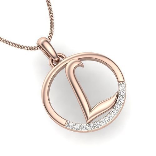 Pendant Alphabet L Letter 3D print model