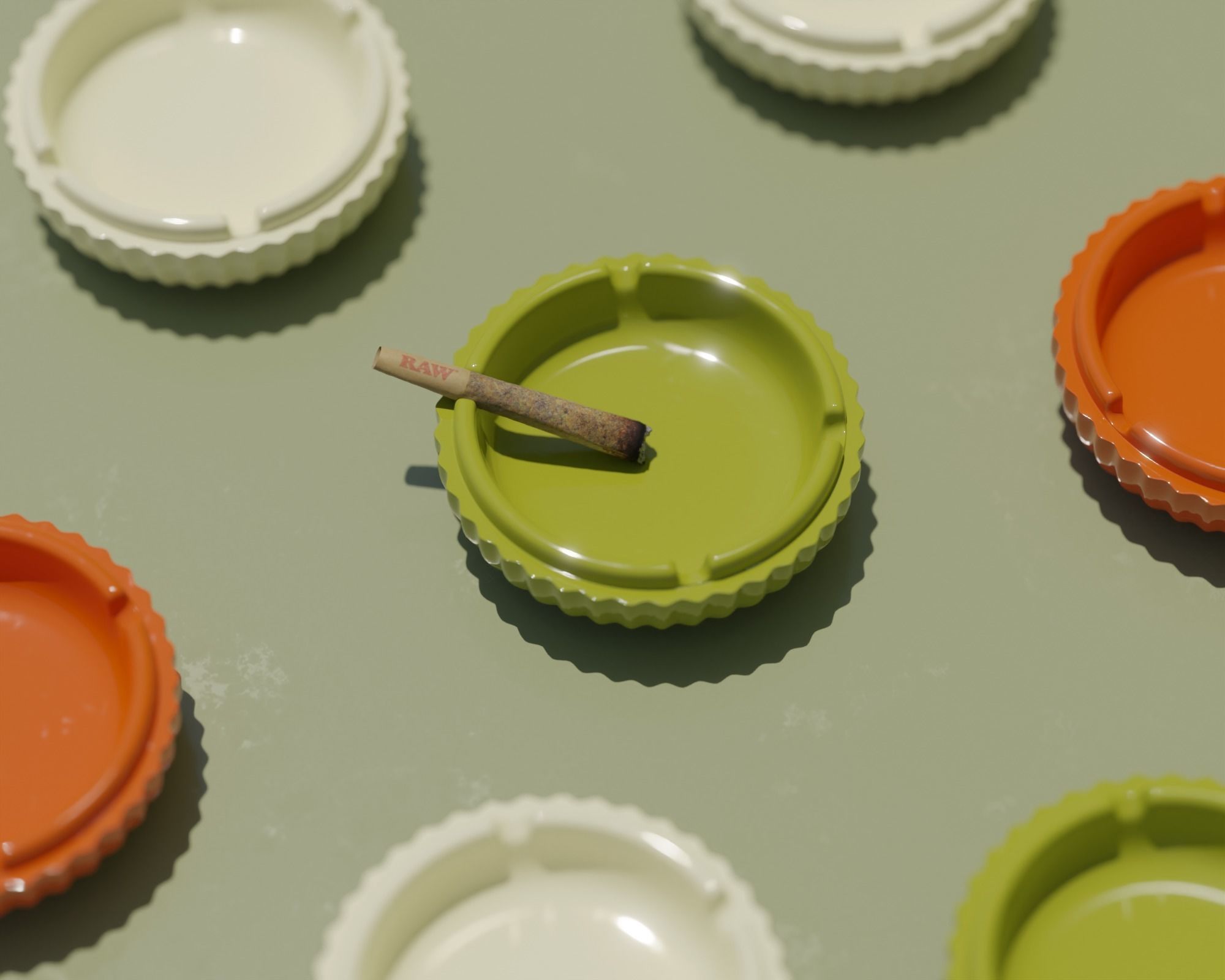 Classic Vintage 70s Ashtray 3D model_2