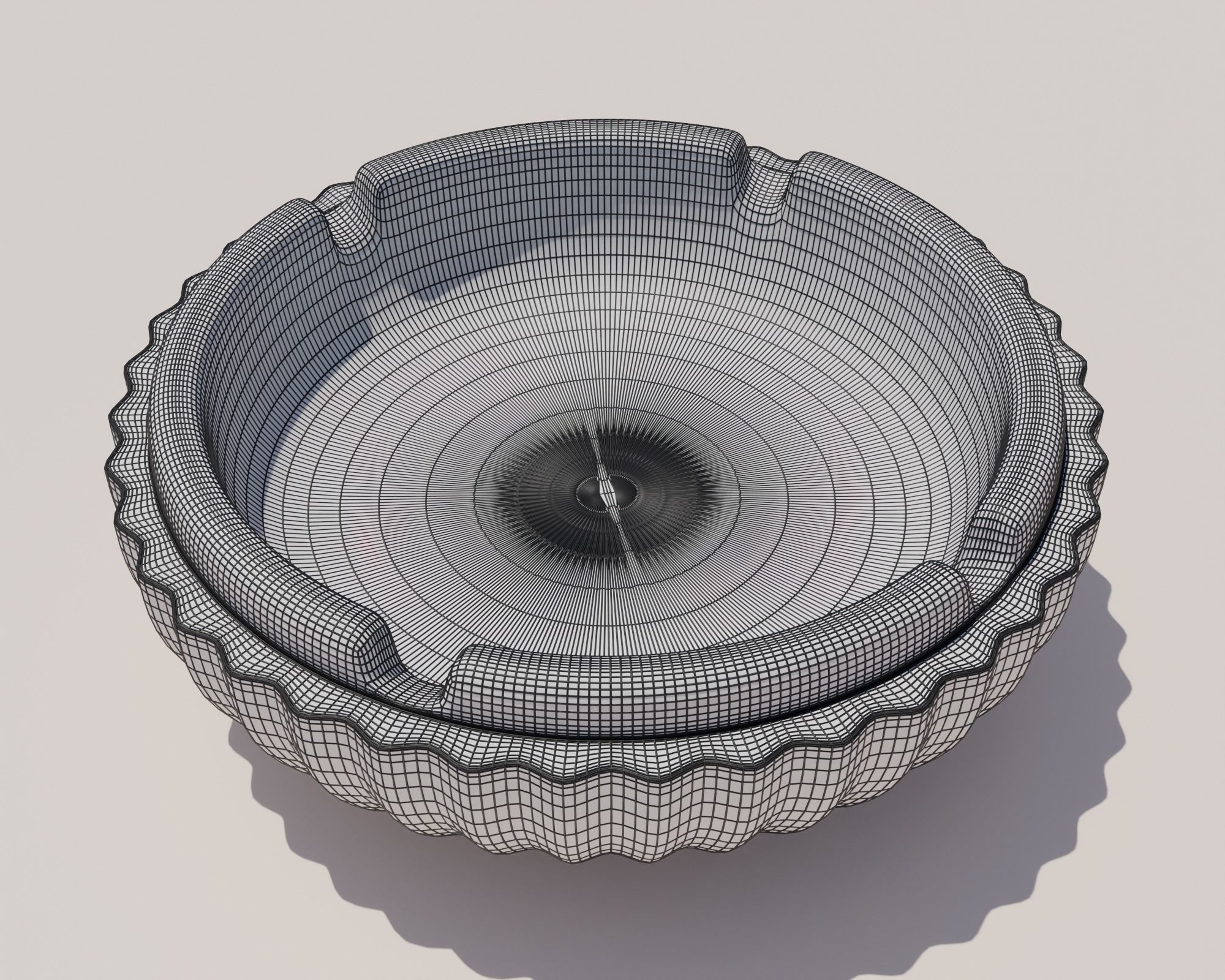 Classic Vintage 70s Ashtray 3D model_4