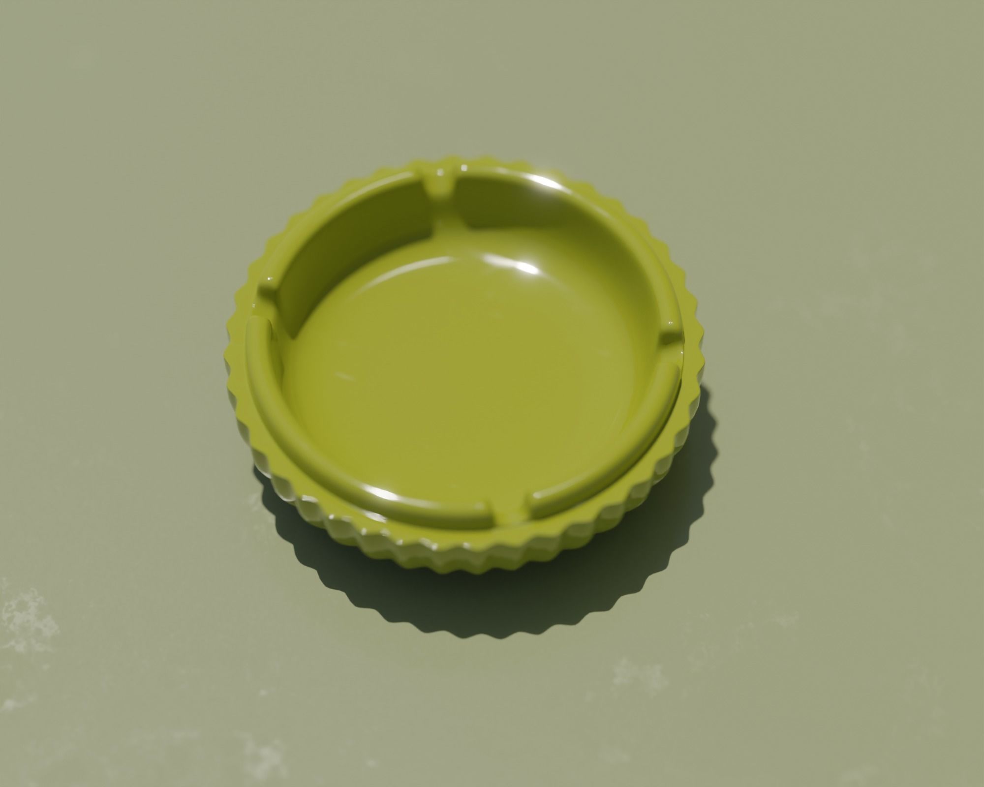 Classic Vintage 70s Ashtray 3D model_3