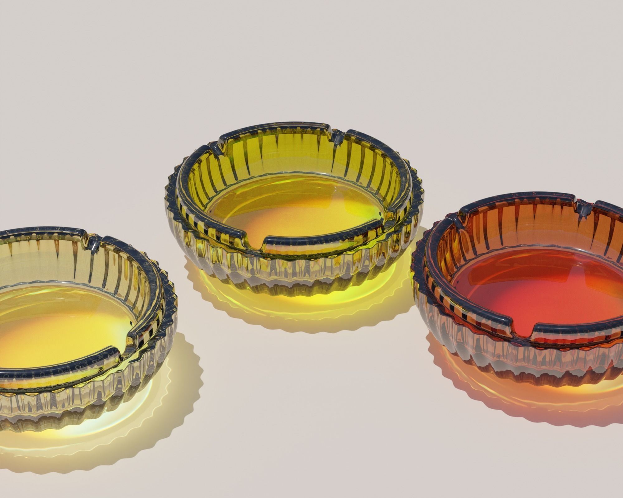 Classic Vintage 70s Ashtray 3D model_5