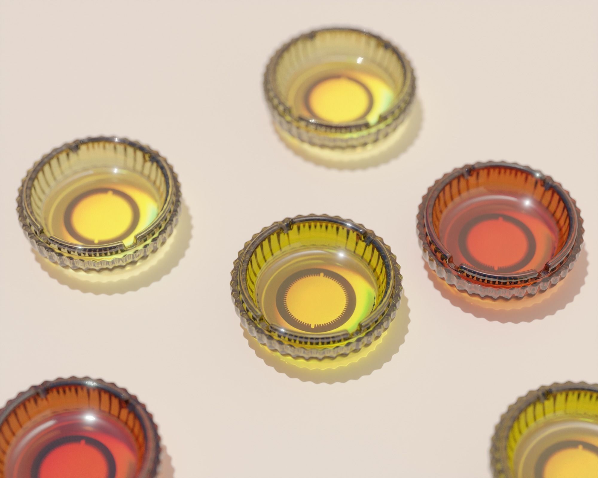 Classic Vintage 70s Ashtray 3D model_7