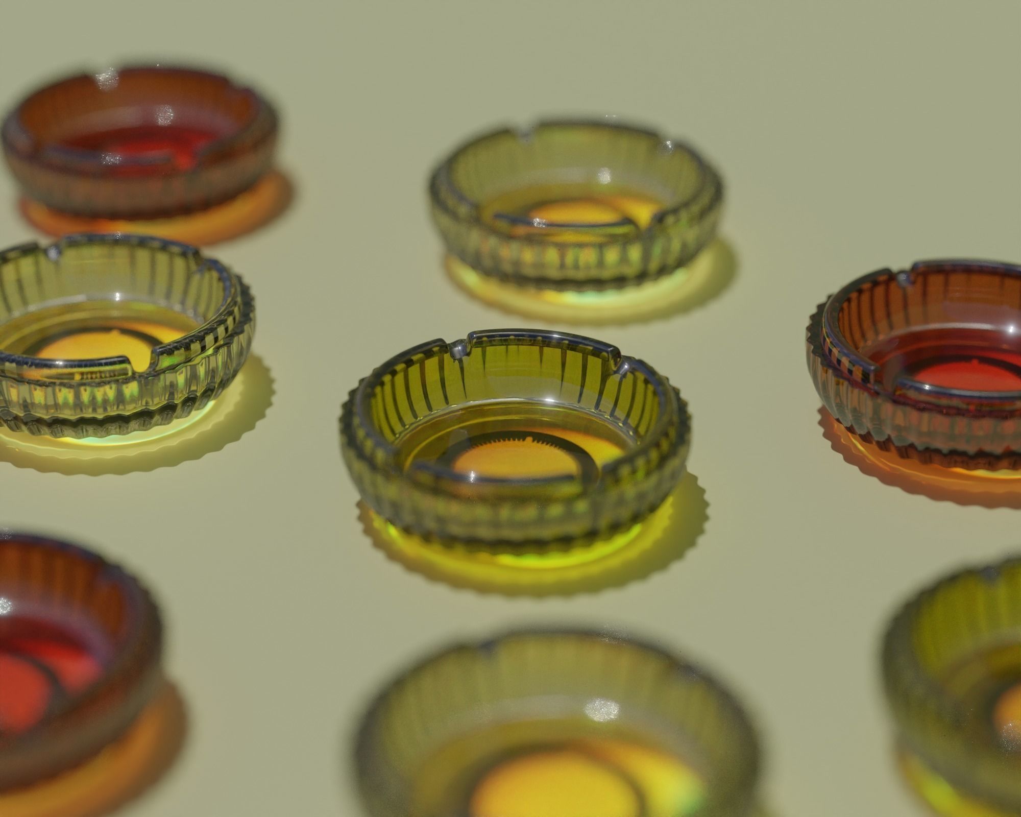 Classic Vintage 70s Ashtray 3D model_8