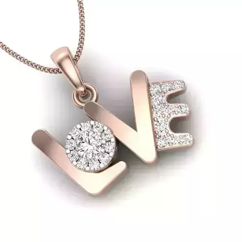 Love pendant 3dm stl render detail