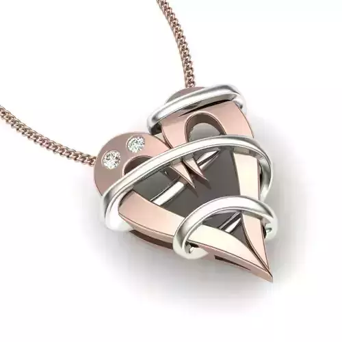 heart Women pendant 3dm 1render detail