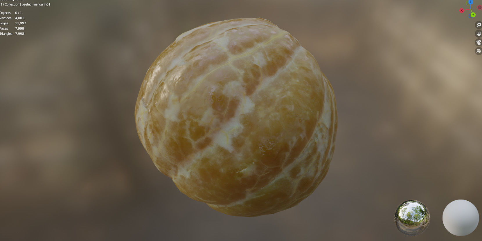 4k scanned peeled tangerine 3D model_14