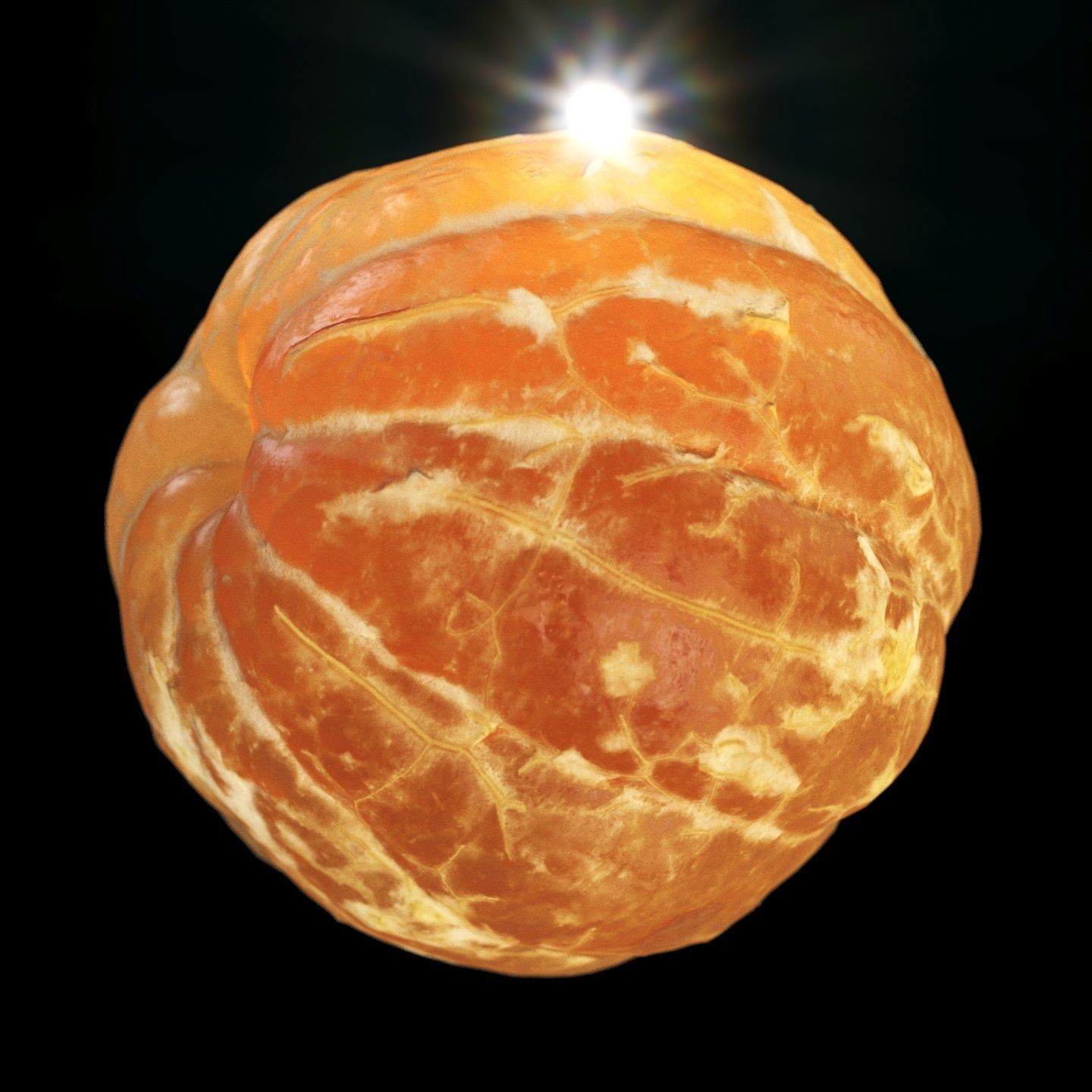 4k scanned peeled tangerine 3D model_2