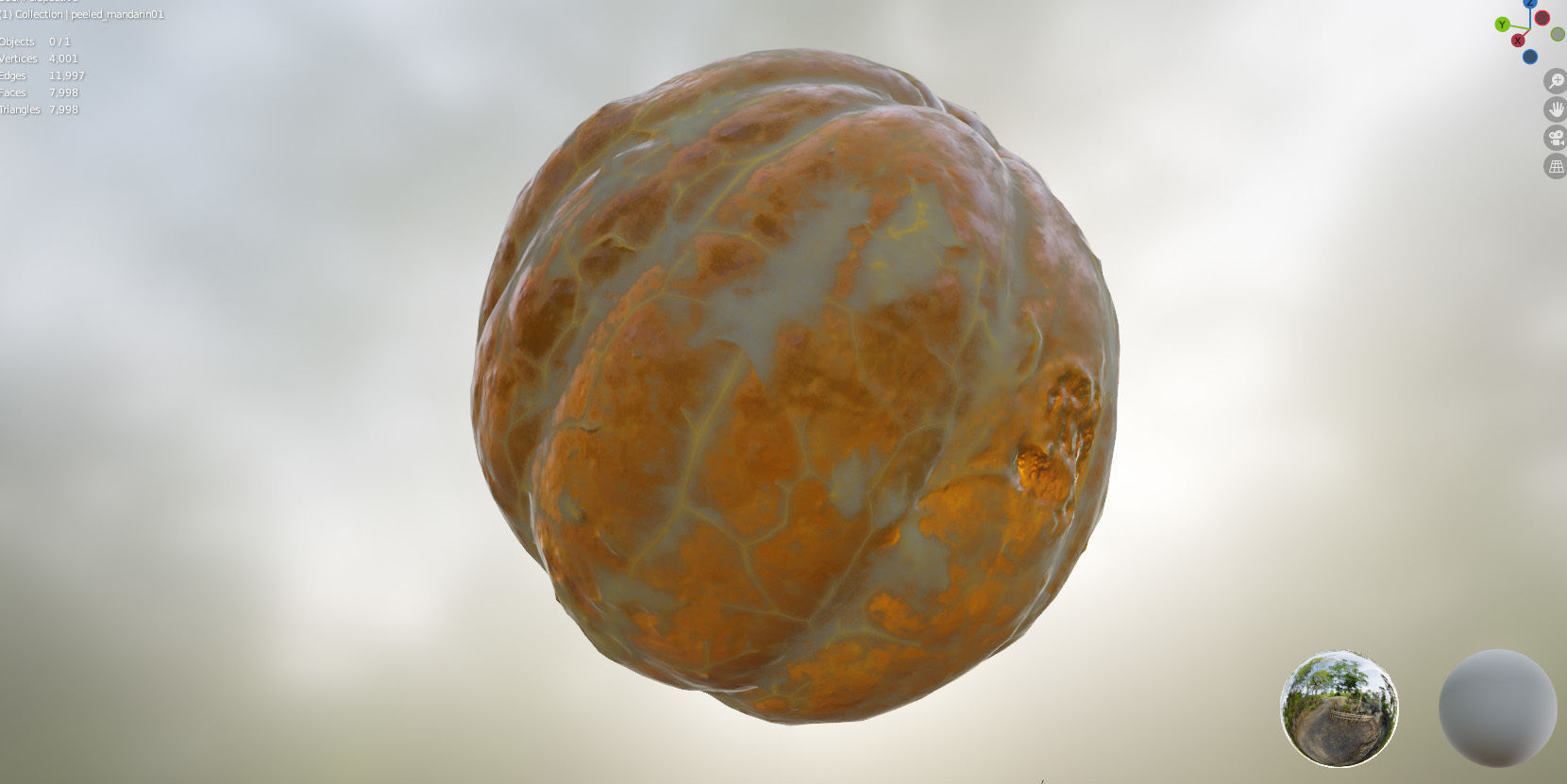 4k scanned peeled tangerine 3D model_17