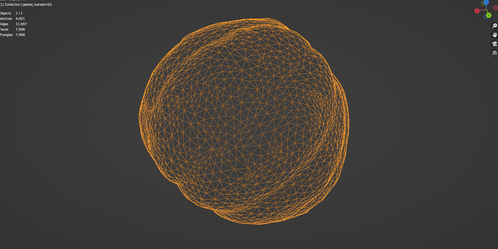 4k scanned peeled tangerine 3D model_19