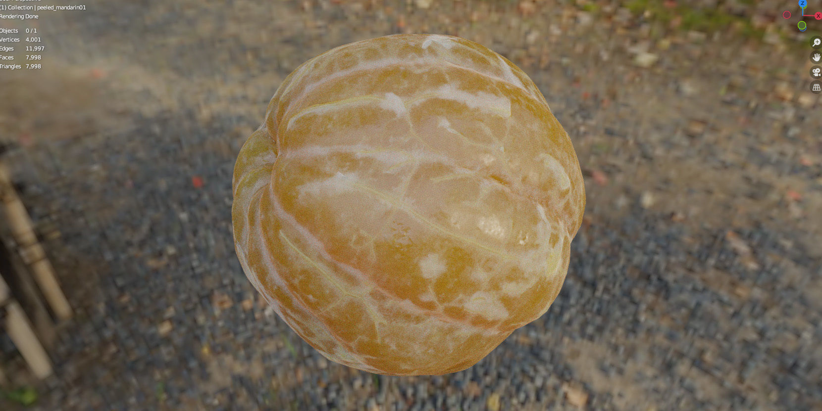 4k scanned peeled tangerine 3D model_16