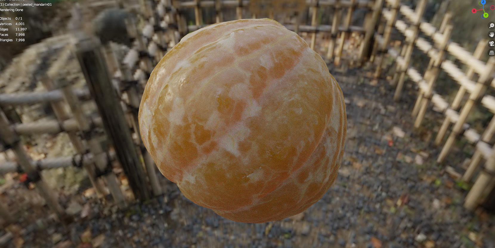 4k scanned peeled tangerine 3D model_15