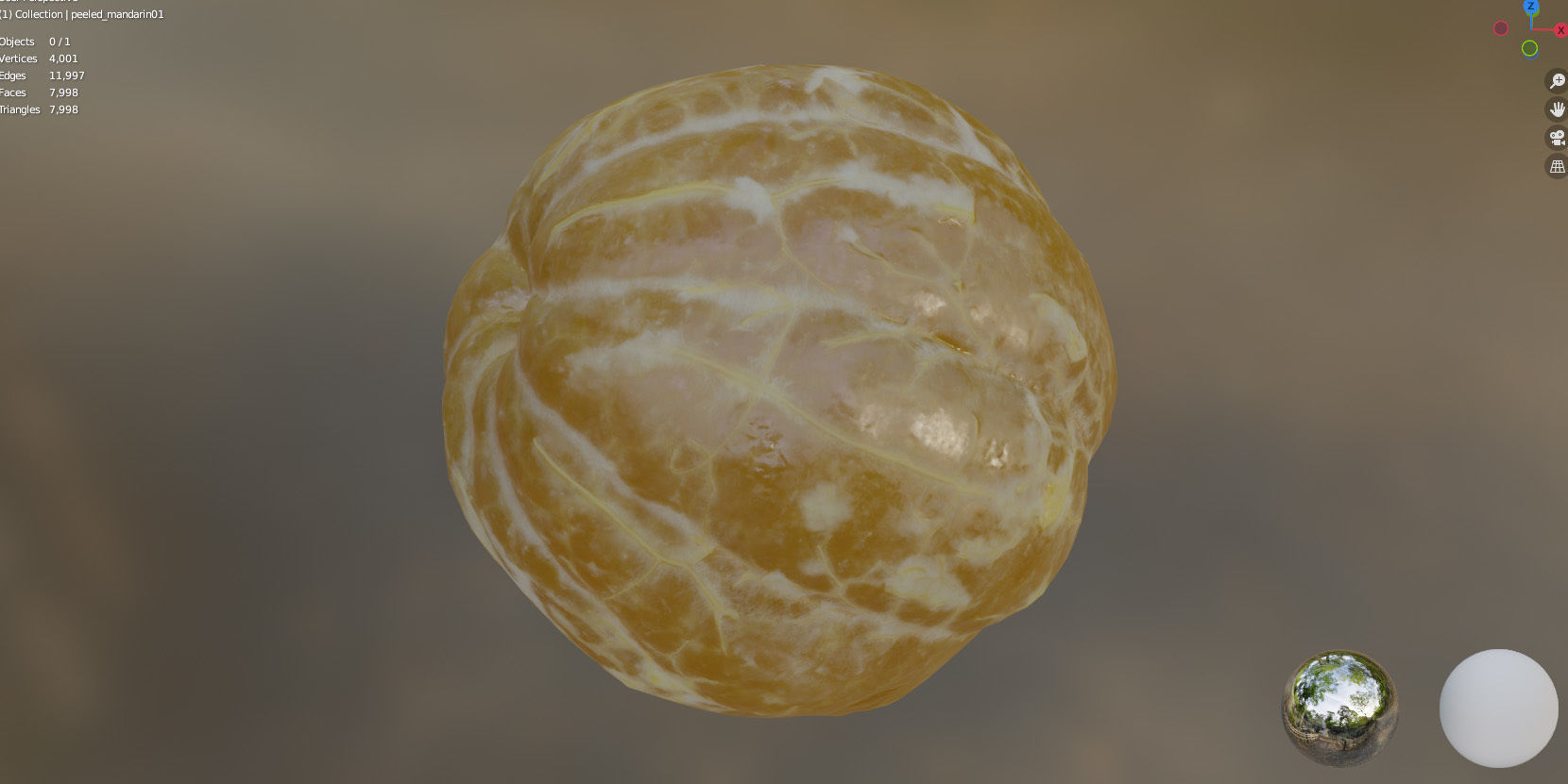 4k scanned peeled tangerine 3D model_13