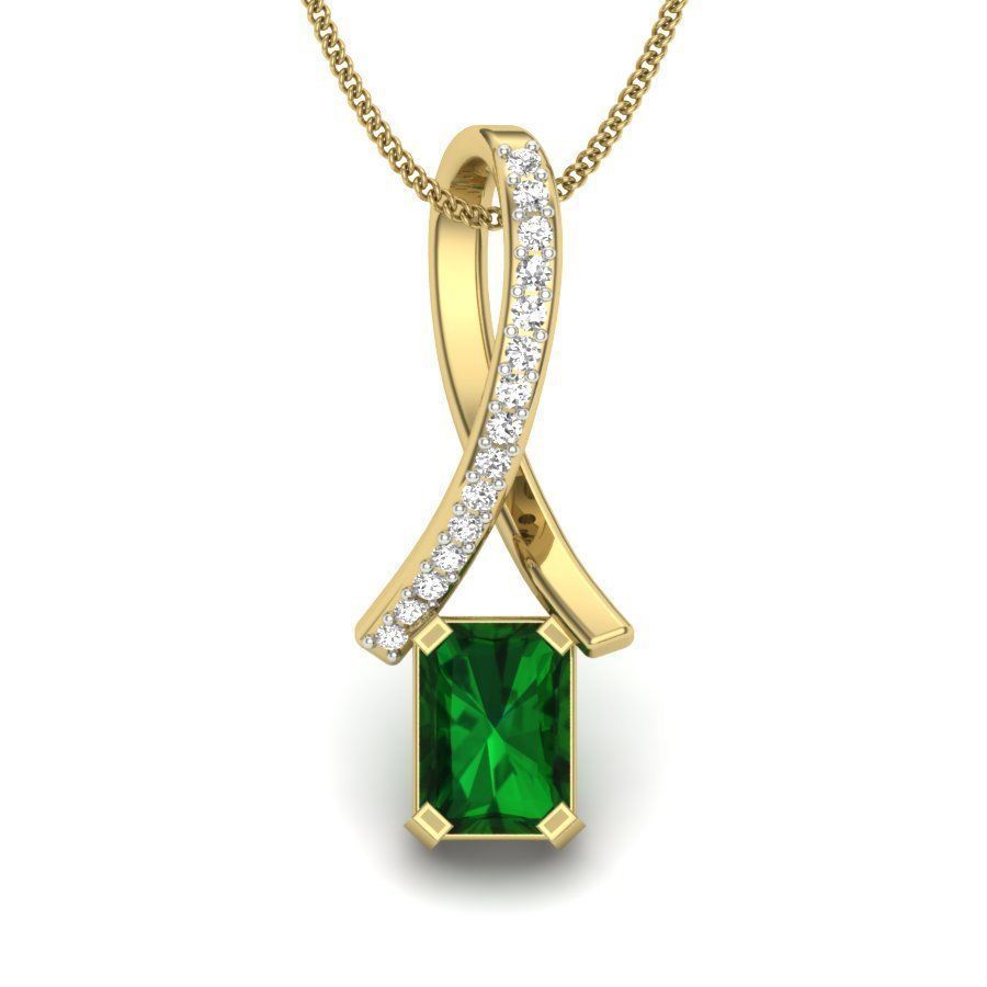 Emerald Stone pendant for women 3D print model_2