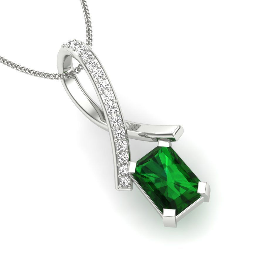 Emerald Stone pendant for women 3D print model_7