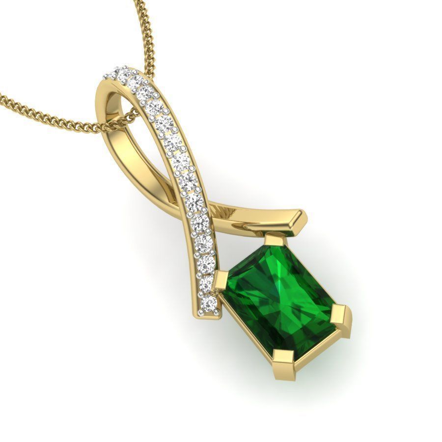 Emerald Stone pendant for women 3D print model_1