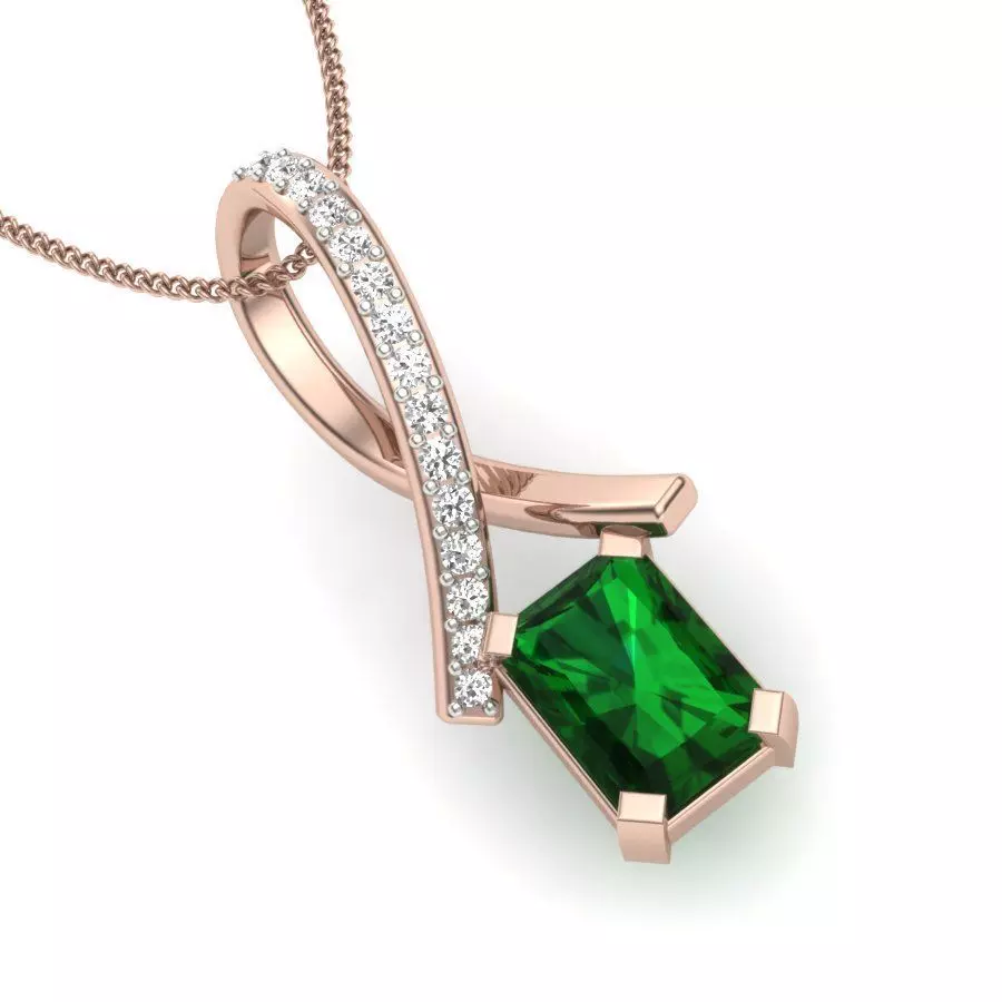 Emerald Stone pendant for women 3D print model_0