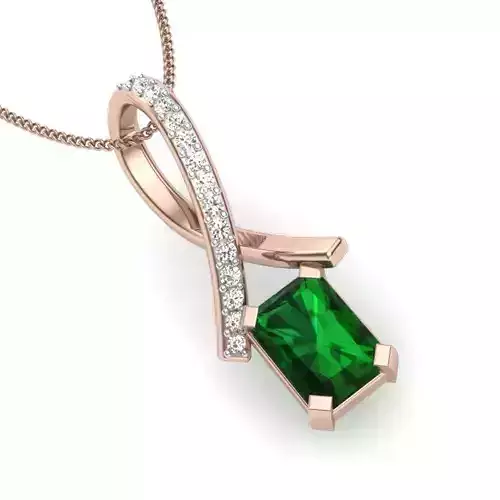 Emerald Stone pendant for women 3D print model Emerald Stone pendant for women 3D print model