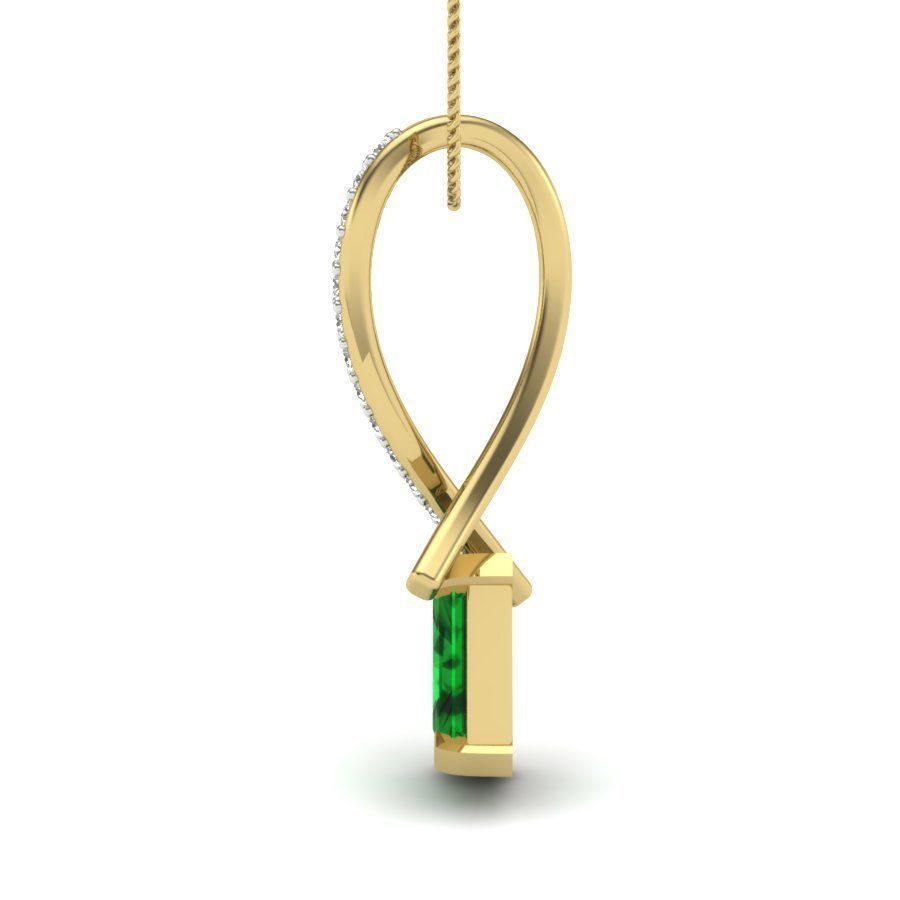Emerald Stone pendant for women 3D print model_5