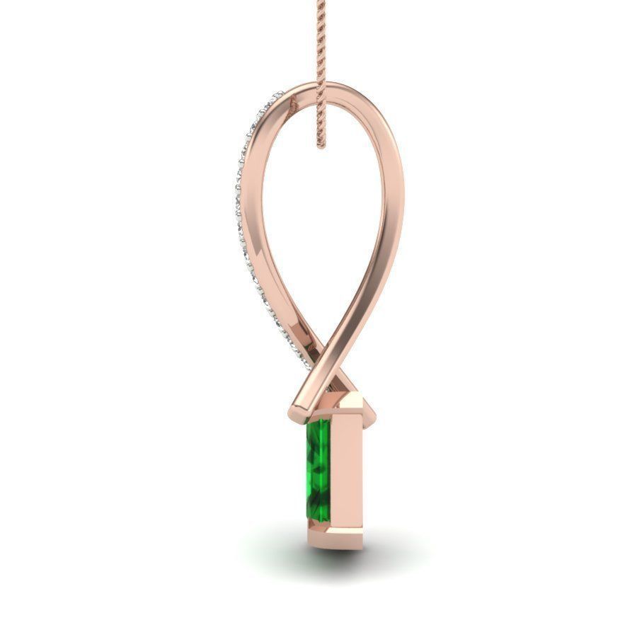 Emerald Stone pendant for women 3D print model_13