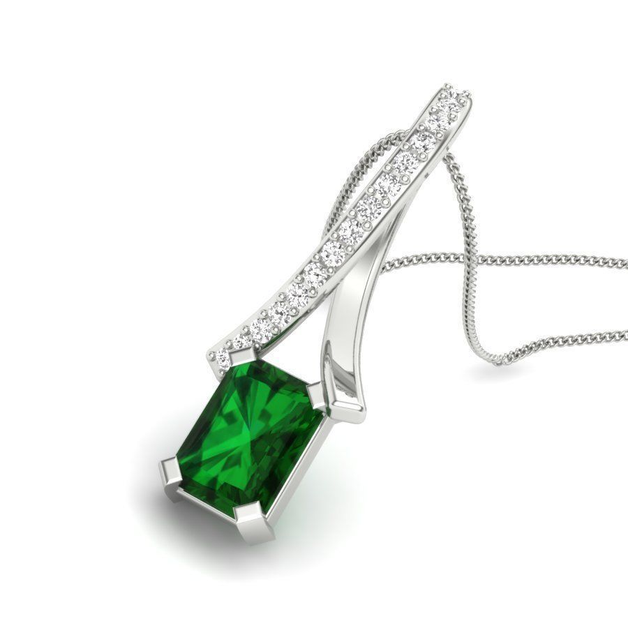 Emerald Stone pendant for women 3D print model_9
