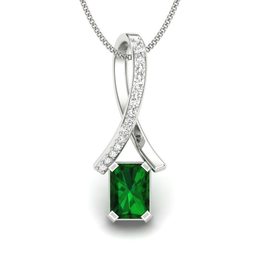 Emerald Stone pendant for women 3D print model_16