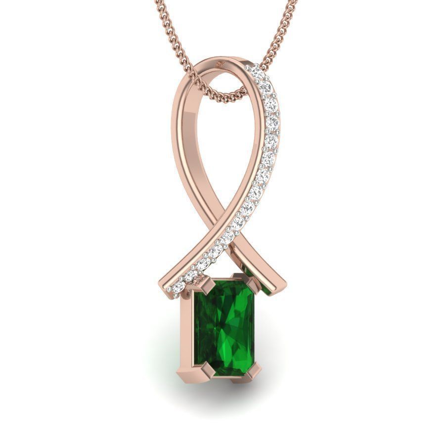 Emerald Stone pendant for women 3D print model_12