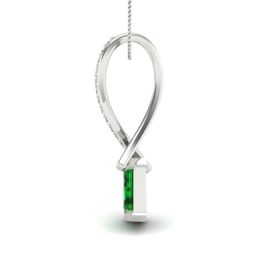 Emerald Stone pendant for women 3D print model_8