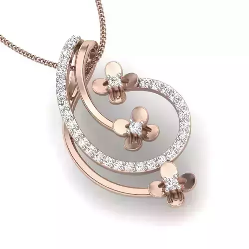 solitaire wedding engagement pendant 3dm render detail