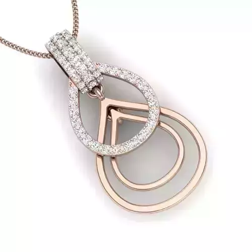 solitaire engagement women pendant 3dm render detail
