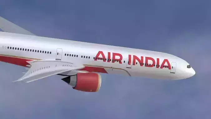Air India New Livery Boeing 777-300ER 3D model 3D model Low-poly 3D model