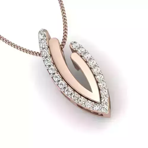 Pendant 3dm render detail diamond gold