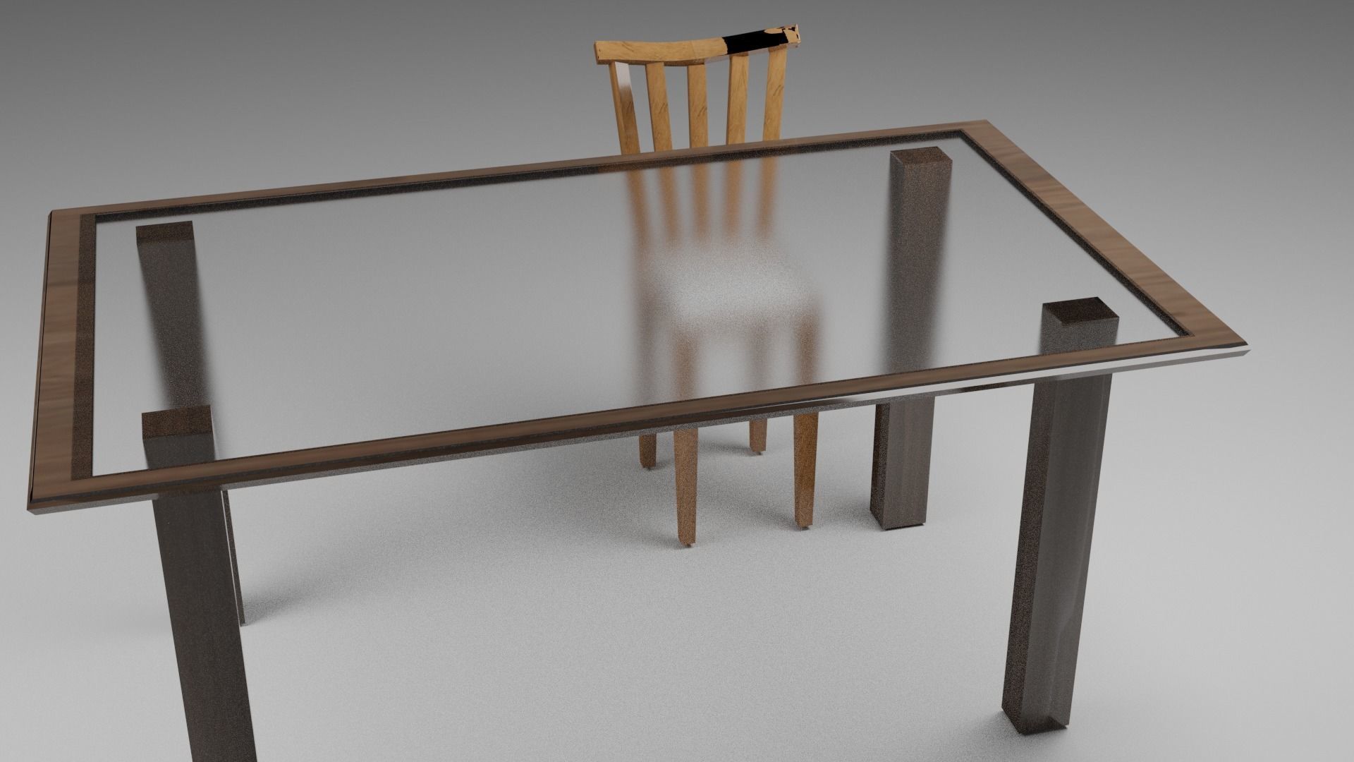 dining table and chairs 3D model_10