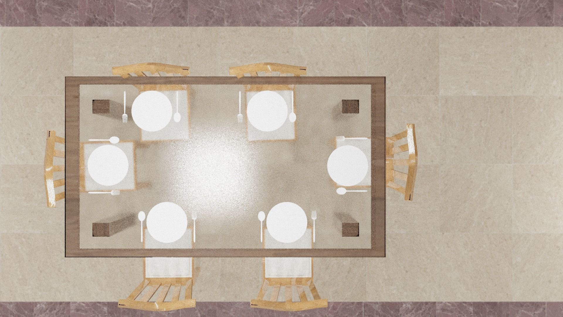 dining table and chairs 3D model_7