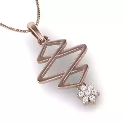 luxury diamond pendant for women 3D print model
