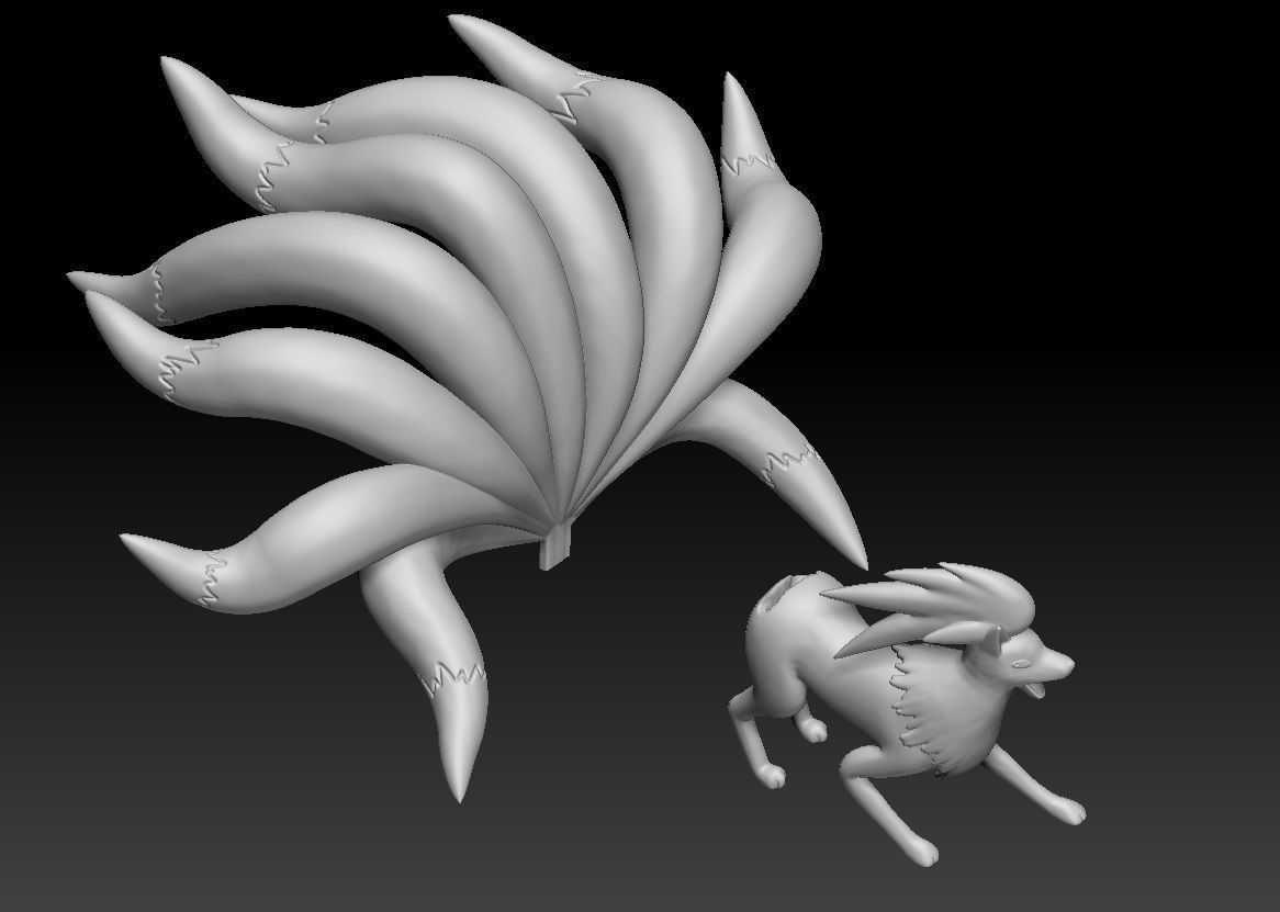 Pokemon Vulpix Ninetales 3D print model_3
