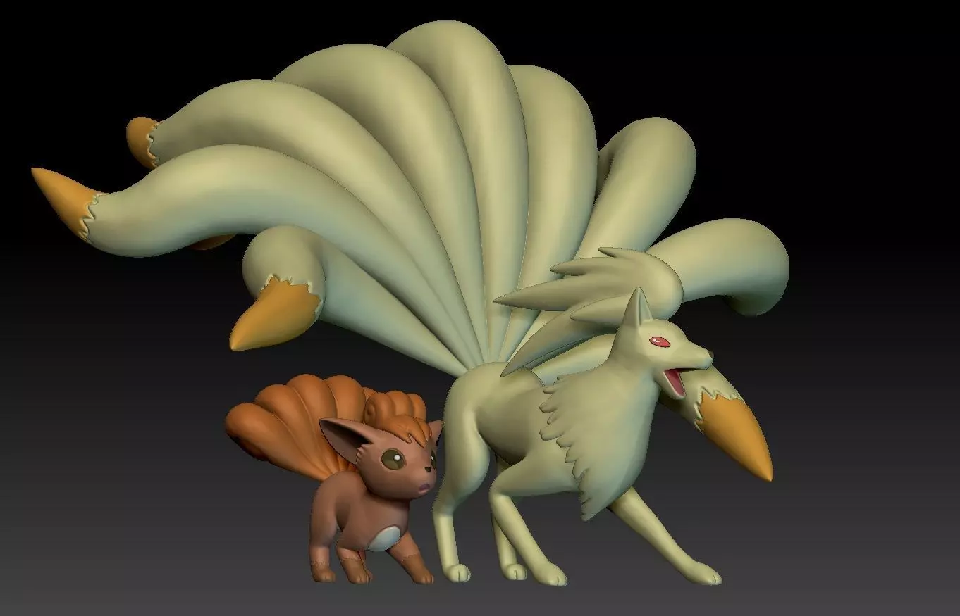 Pokemon Vulpix Ninetales 3D print model_0