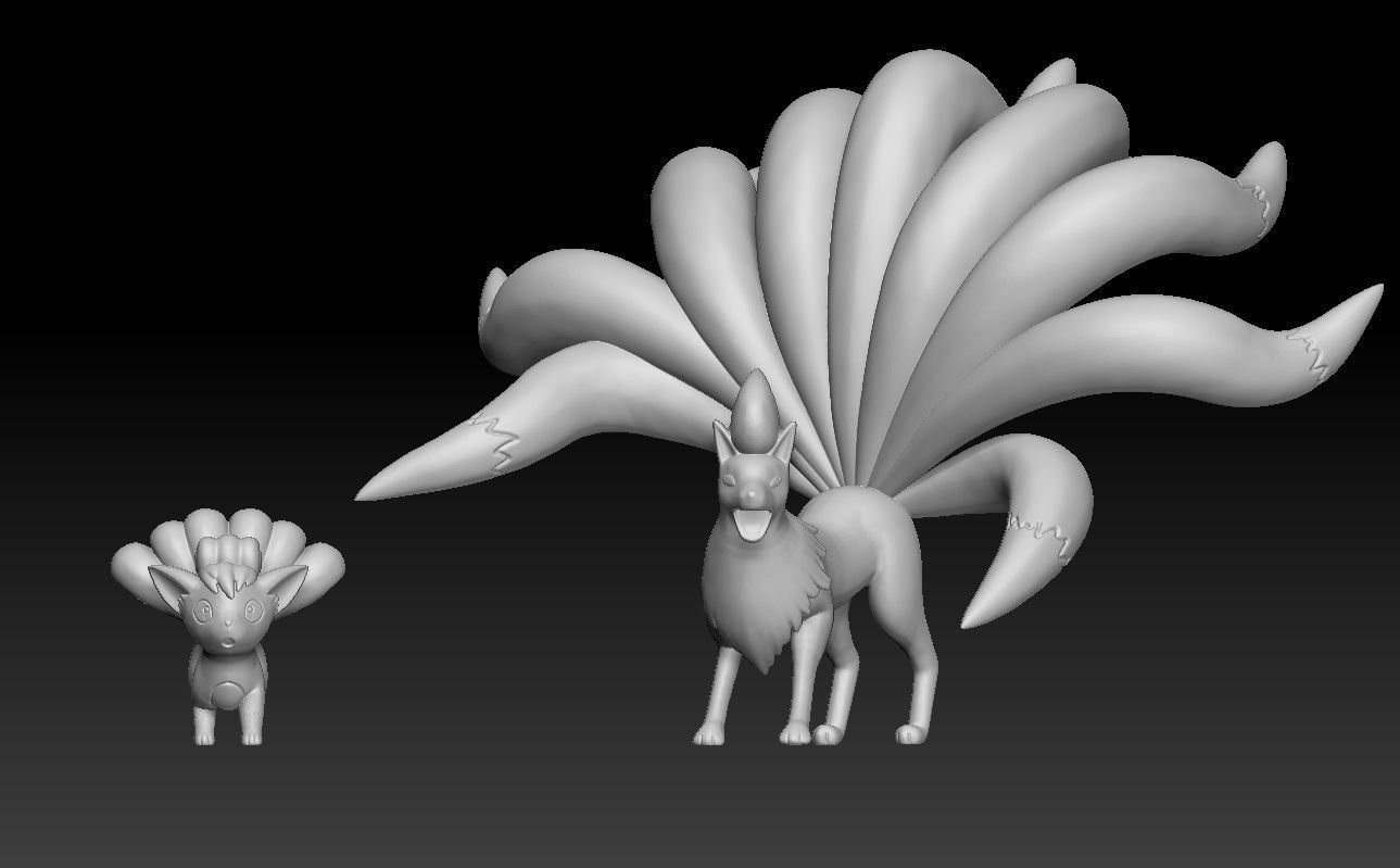 Pokemon Vulpix Ninetales 3D print model_1