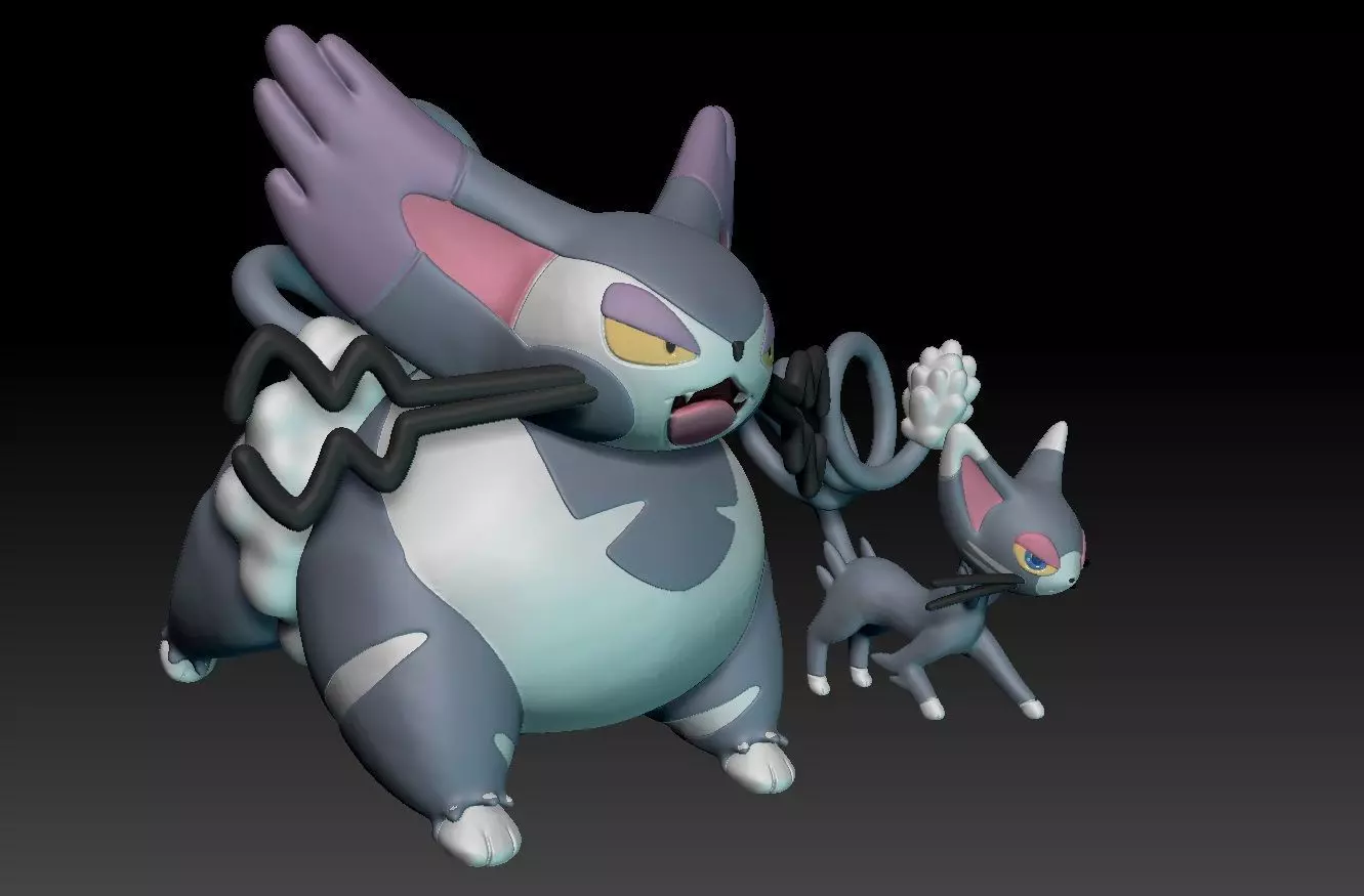 Pokemon Glameow Purugly 3D print model_0