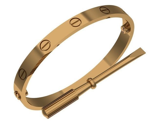 BRACELET cartier love gold 3D print model