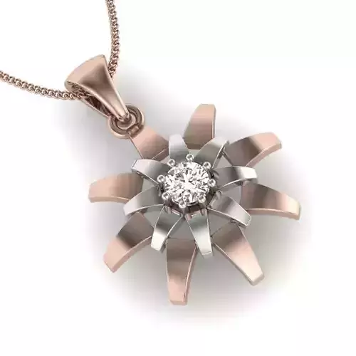 pendant 3D diamond gold